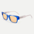 Rowan sunglasses - Crystal Blue / Amber - angled view