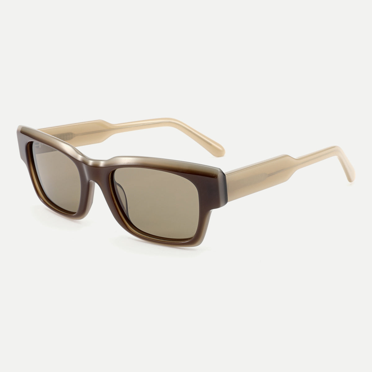 Rowan sunglasses - Crystal Taupe / Brown - angled view