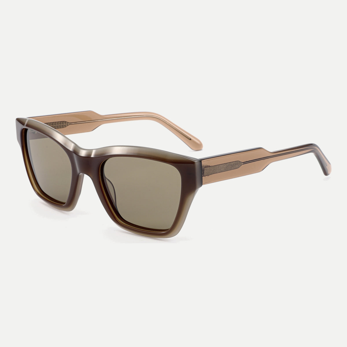 Reese sunglasses - Crystal Mocha / Olive - 45-degree view
