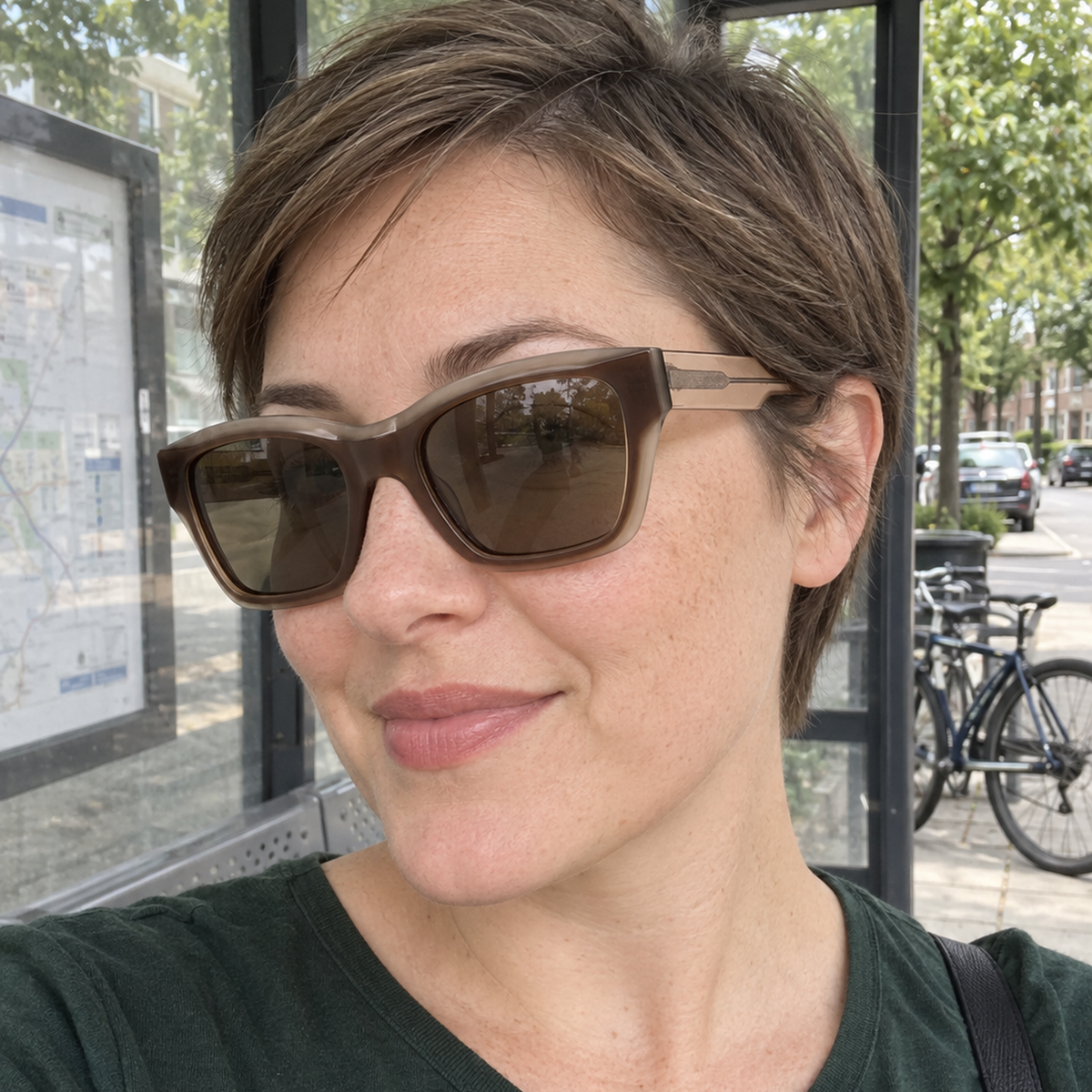 Reese sunglasses - Crystal Mocha / Olive - UGC