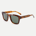 Ellis sunglasses - Amber Tortoise / Green - 45-degree view