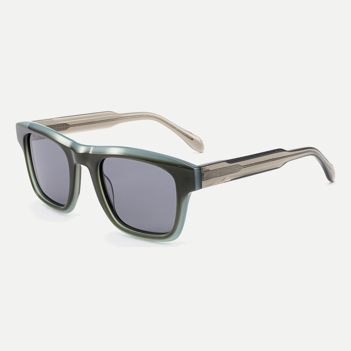 Ellis sunglasses - Crystal Olive / Smoke - 45-degree view