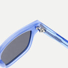 Ellis sunglasses - Crystal Ice Blue / Smoke - hinge detail