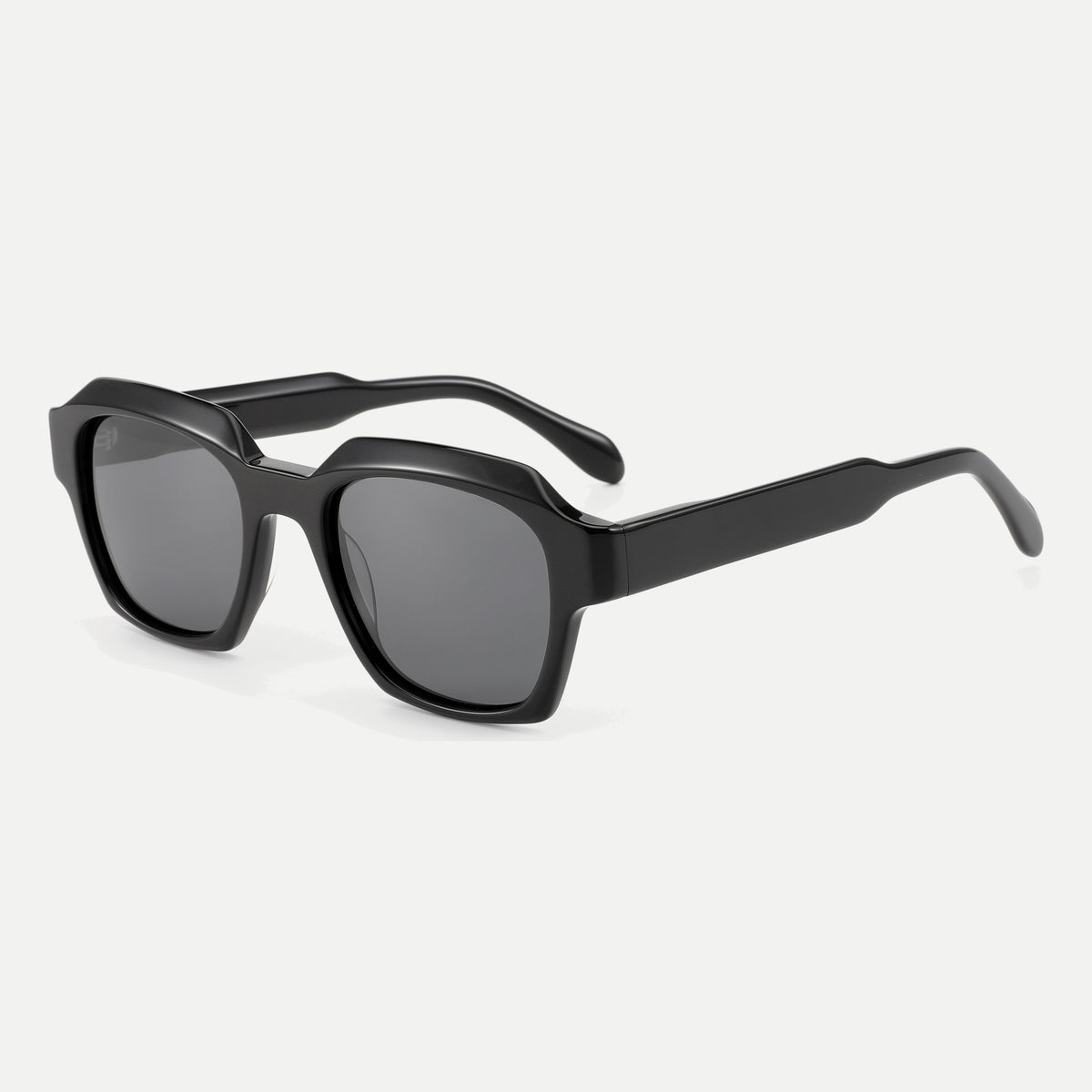 Monroe sunglasses - Black / Smoke - 45-degree view