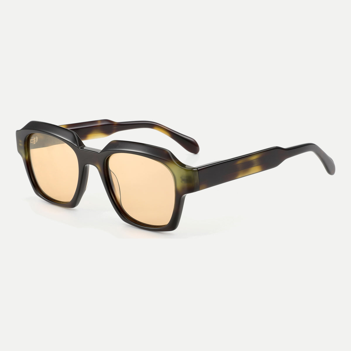 Monroe sunglasses - Black Tortoise / Amber - 45-degree view