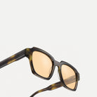 Monroe sunglasses - Black Tortoise / Amber - temple detail