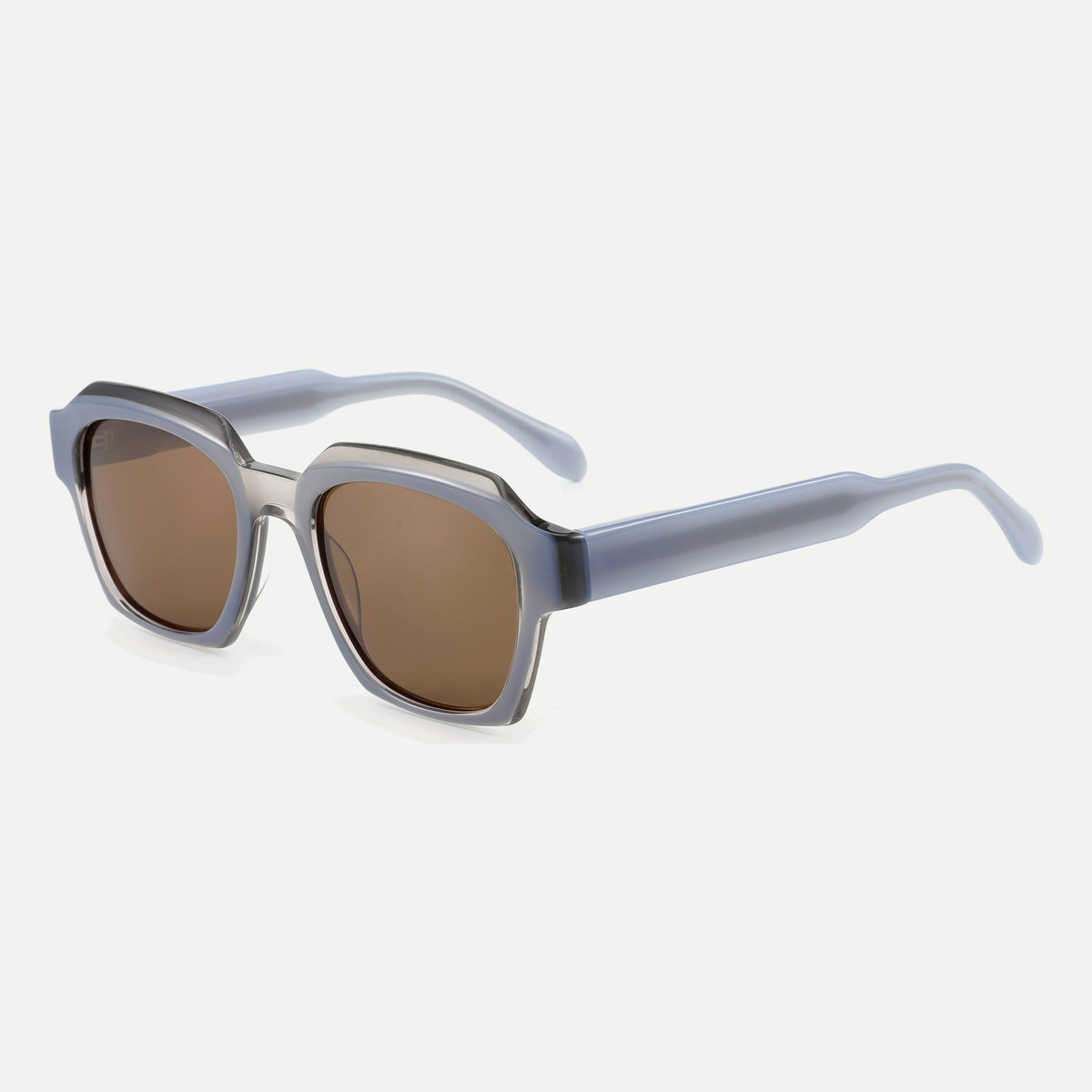 Monroe sunglasses - Crystal Gray / Brown - 45-degree view