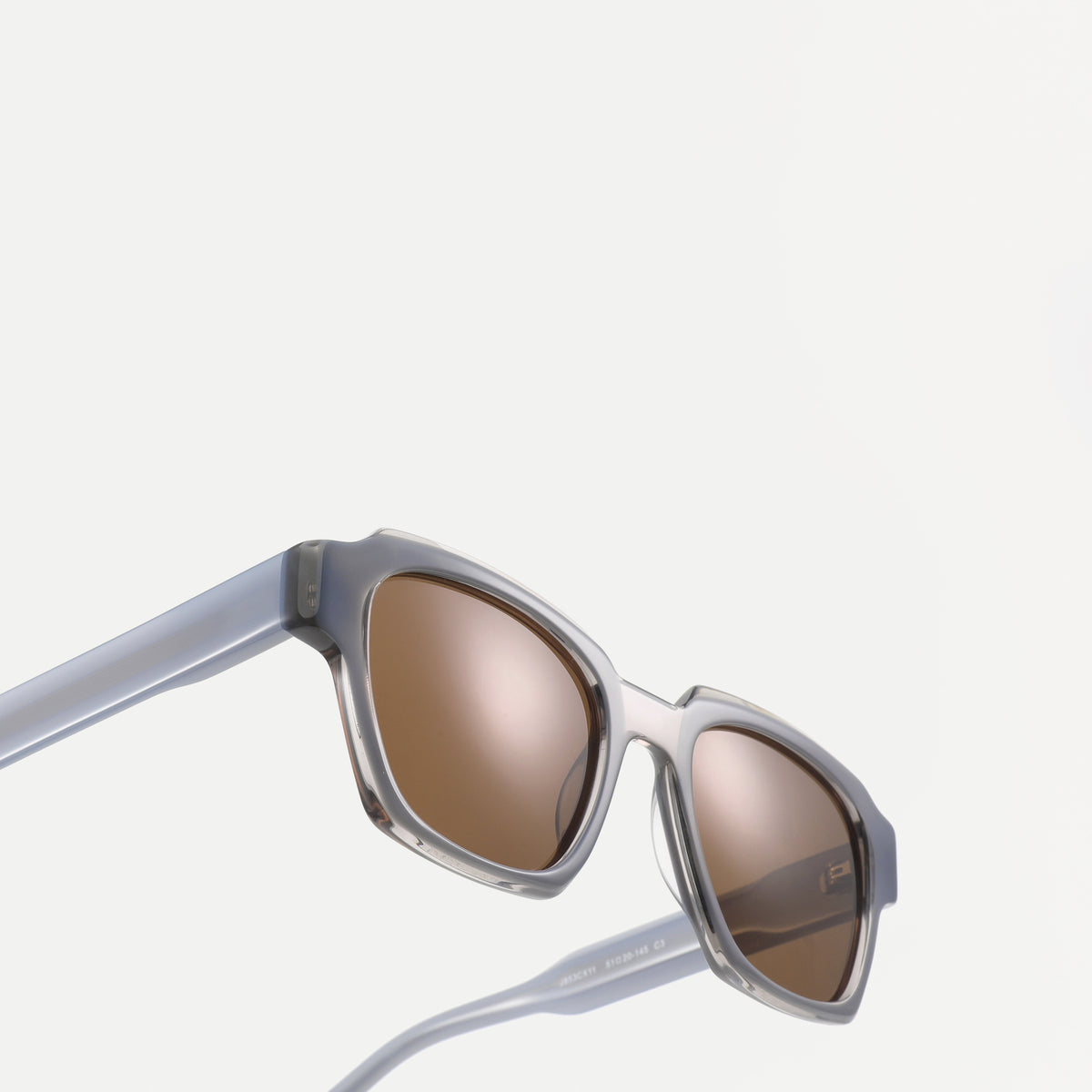 Monroe sunglasses - Crystal Gray / Brown - temple detail