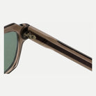 Monroe sunglasses - Crystal Brown / Green - hinge detail