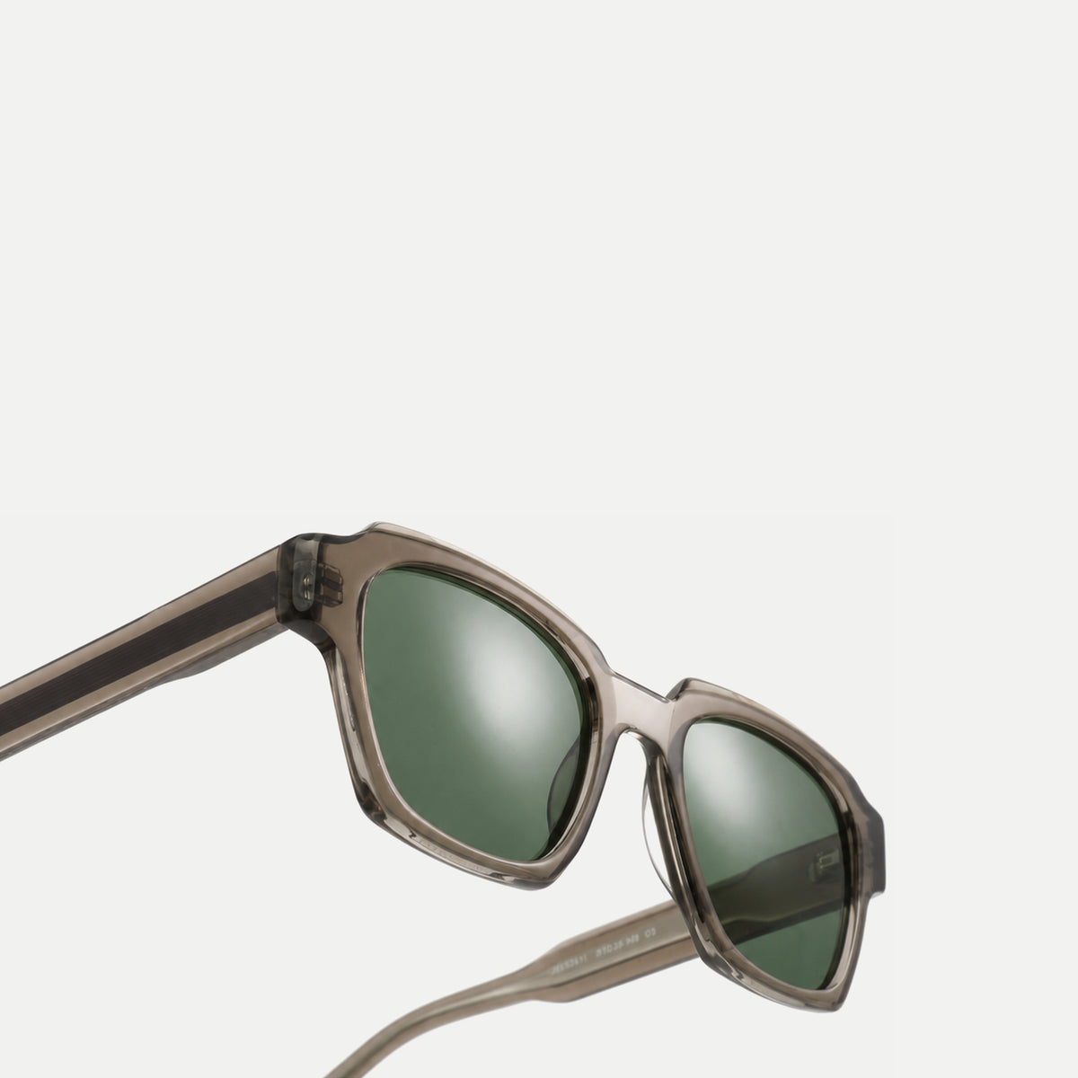Monroe sunglasses - Crystal Brown / Green - temple detail