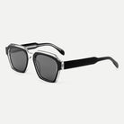 Monroe sunglasses - Crystal Clear Black / Smoke - 45-degree view