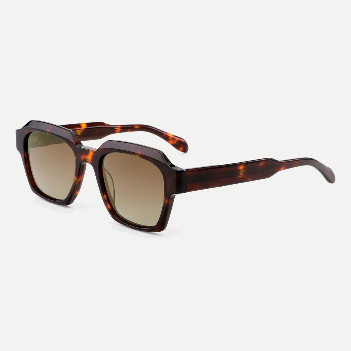 Monroe sunglasses - Dark Tortoise / Brown - 45-degree view