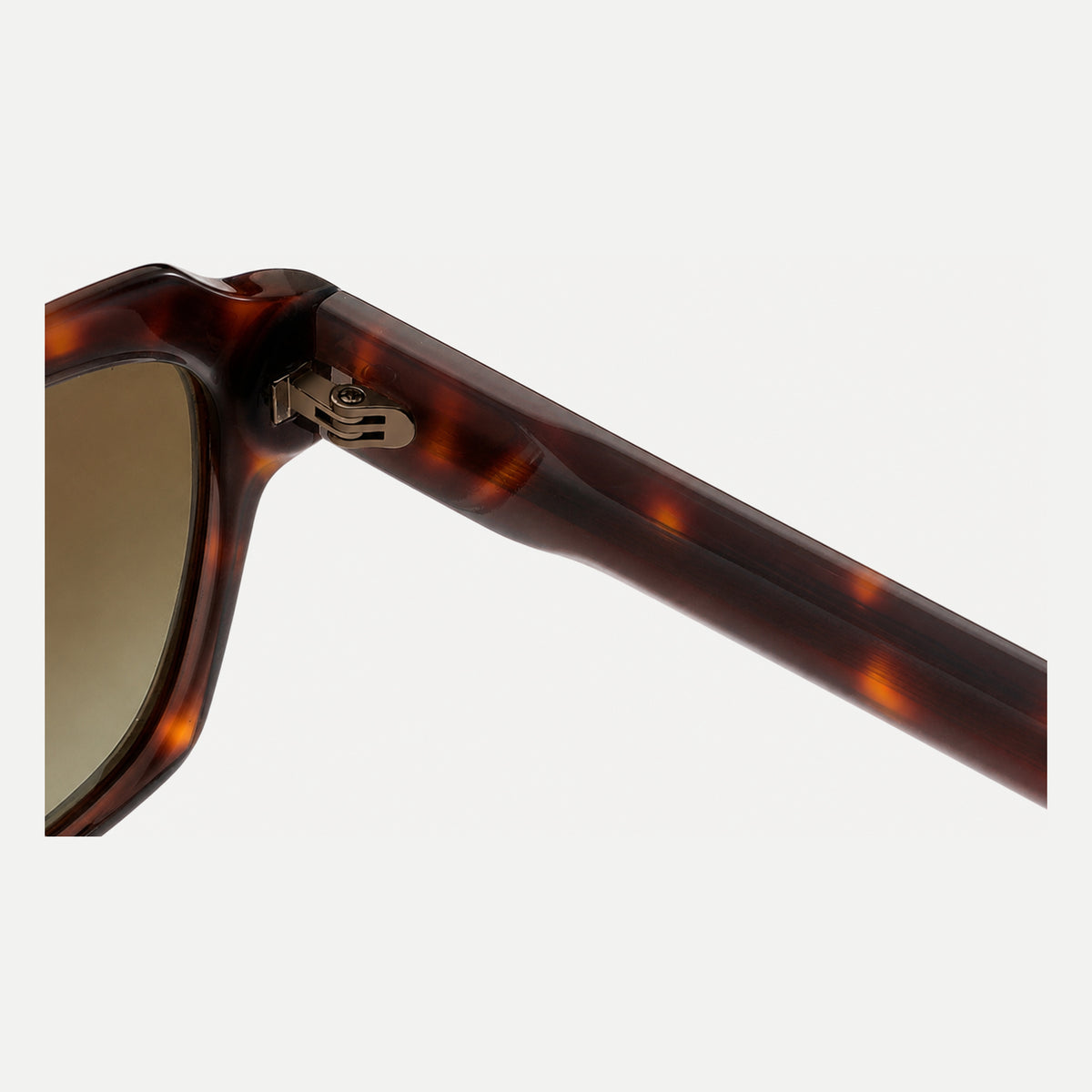 Monroe sunglasses - Dark Tortoise / Brown - hinge detail
