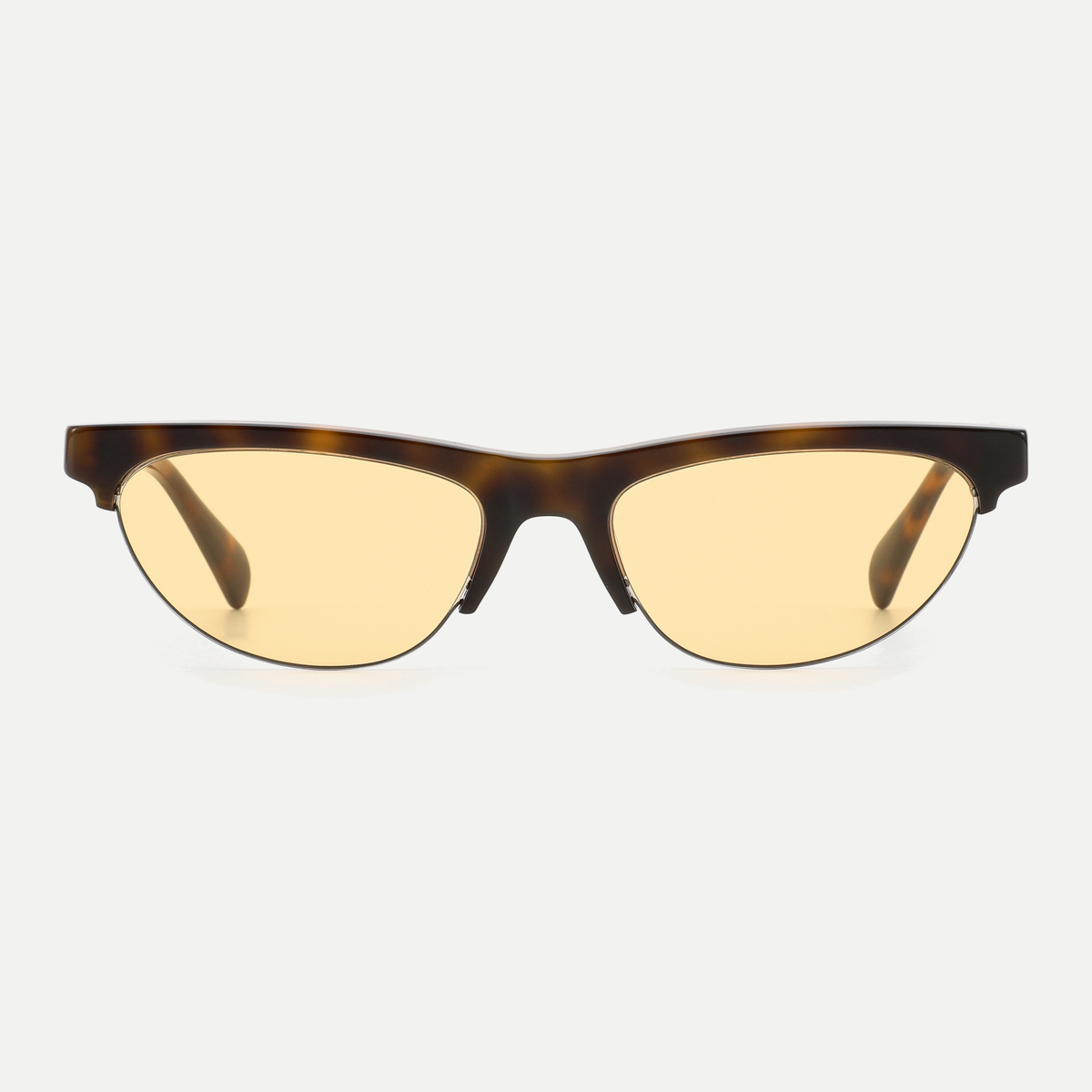 Rhea amber tortoise / yellow sunglasses, front view