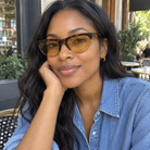 Rhea amber tortoise / yellow sunglasses, lifestyle view