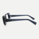 Cora crystal blue eyeglasses, 90-degree side view