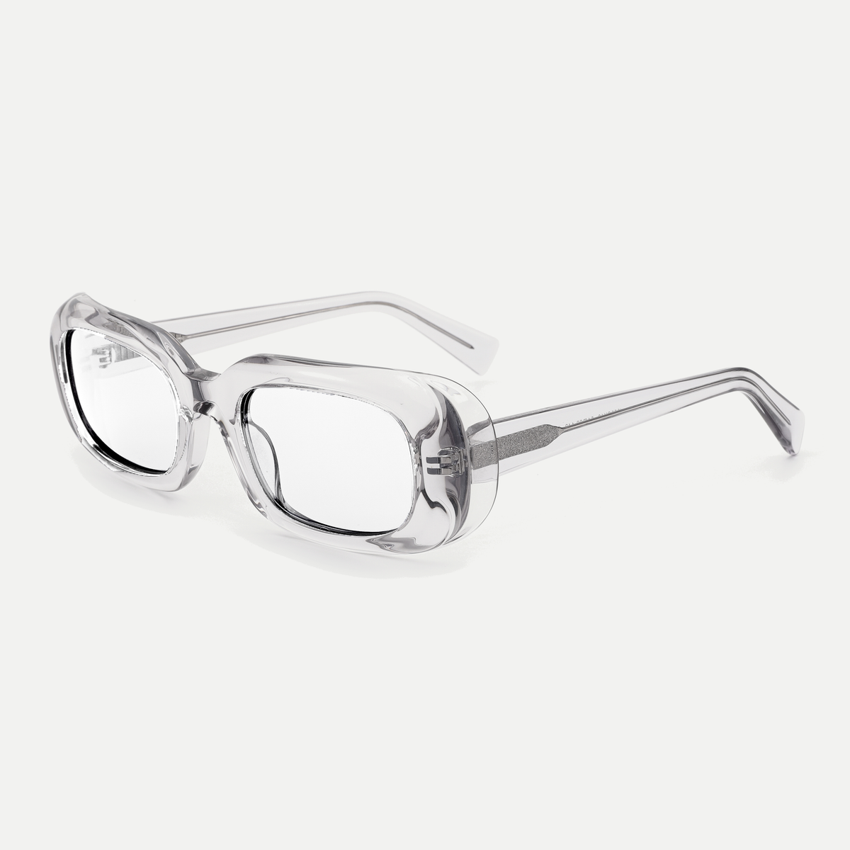 Cora crystal clear eyeglasses, 45-degree view