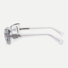 Cora crystal clear eyeglasses, 90-degree side view