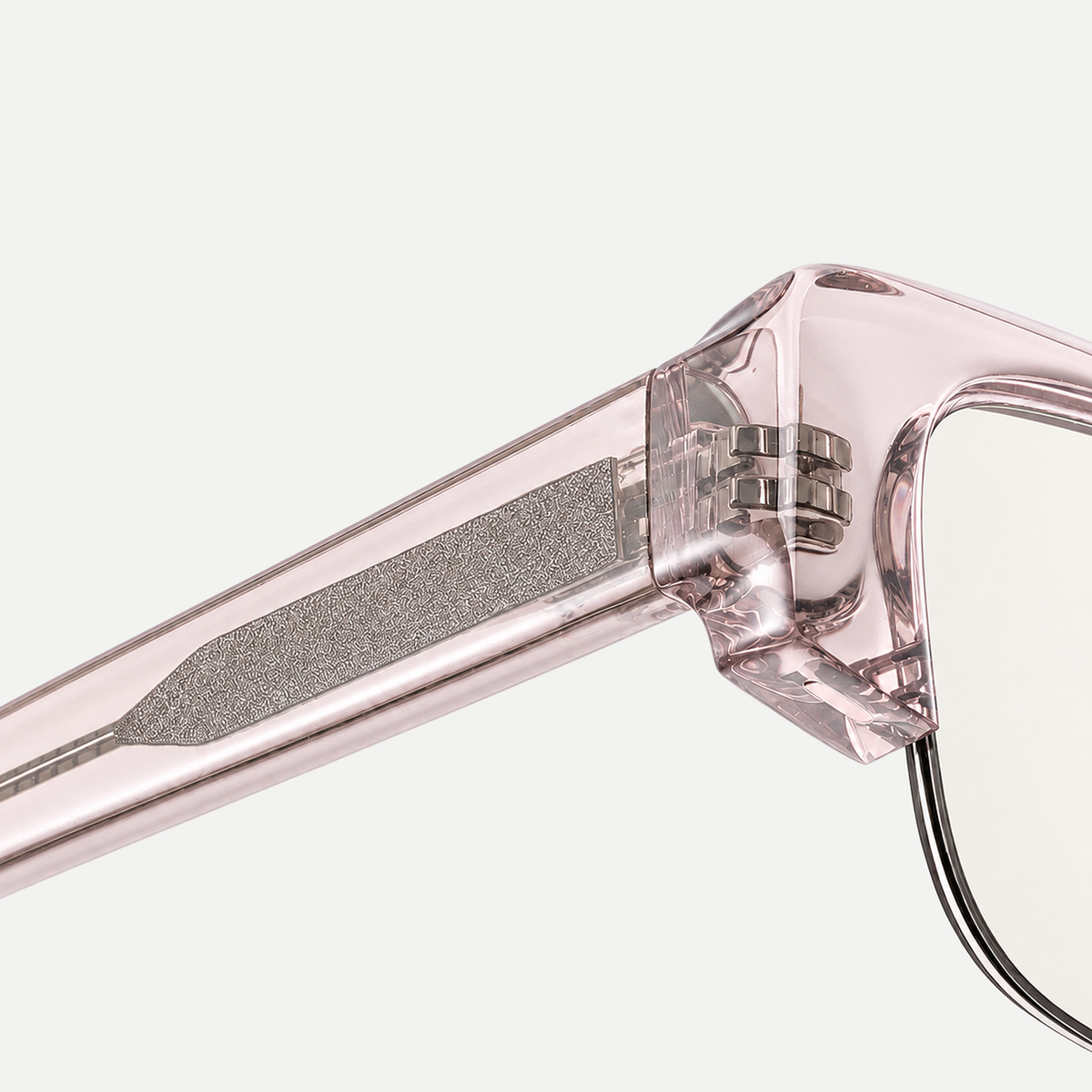 Anya crystal pink eyeglasses, frame detail