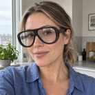 Mira crystal smoke acetate eyeglasses, lifestyle wearing photo