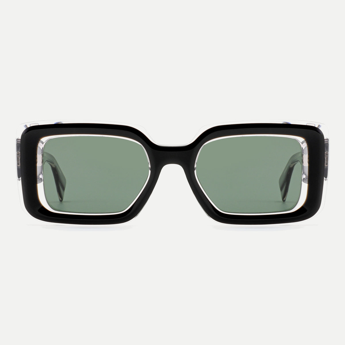 Noelle sunglasses - Crystal Smoke Black / Green - front view