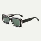 Noelle sunglasses - Crystal Smoke Black / Green - 45-degree view