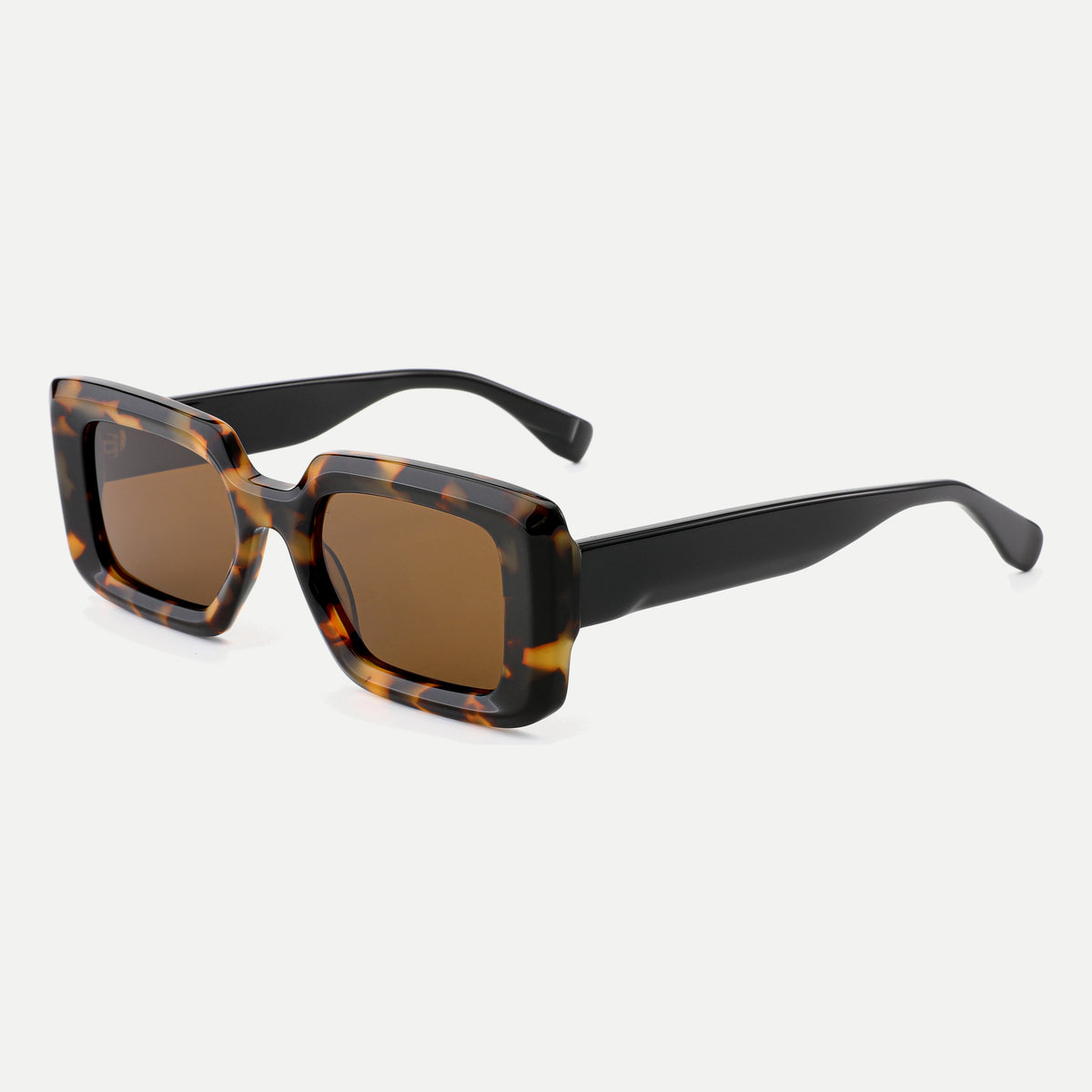 Noelle sunglasses - Tortoise Black / Brown - 45-degree view