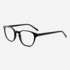 Delphine black acetate eyeglasses, angled view