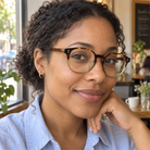 Delphine dark tortoise acetate eyeglasses, lifestyle wearing photo