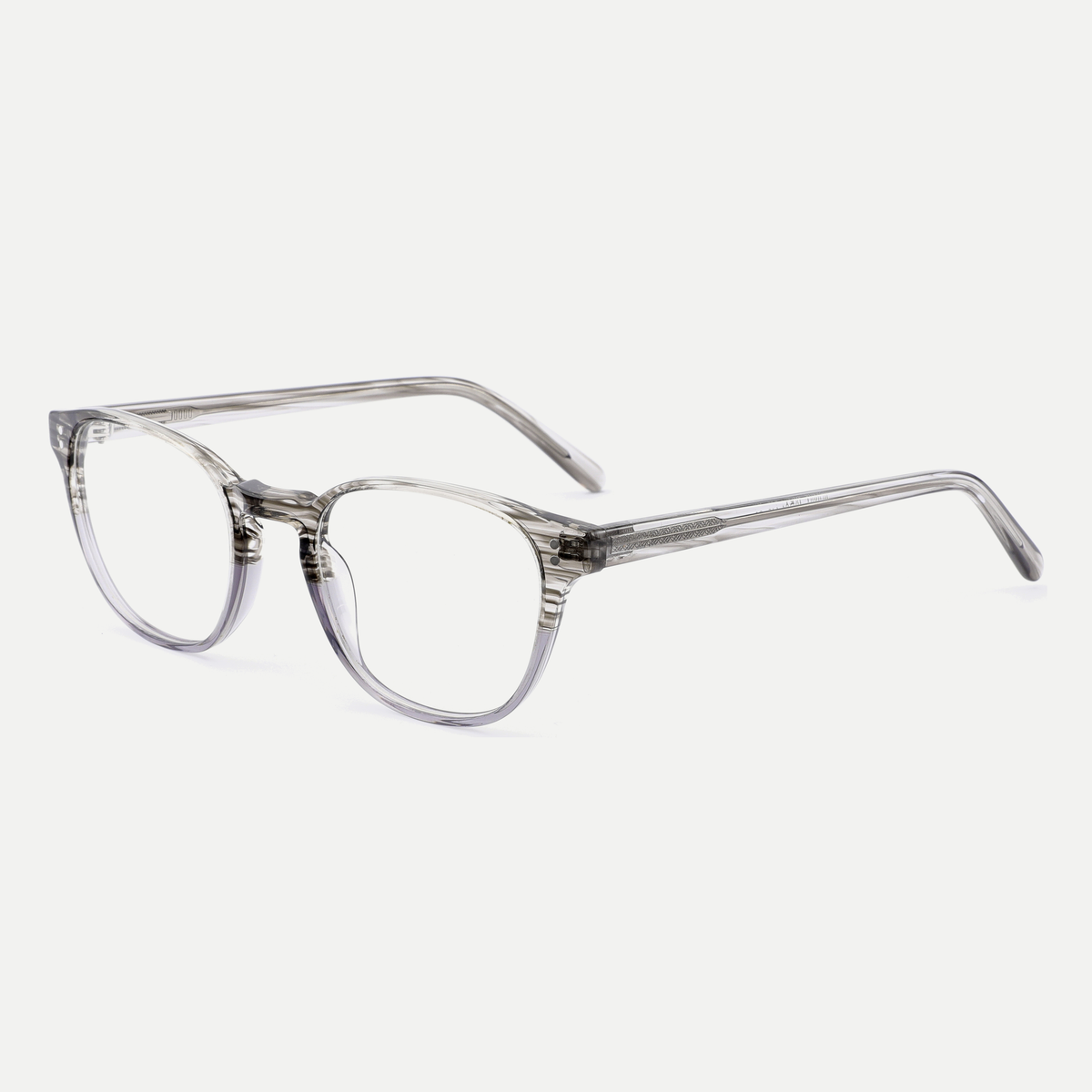Delphine crystal gray acetate eyeglasses, angled view