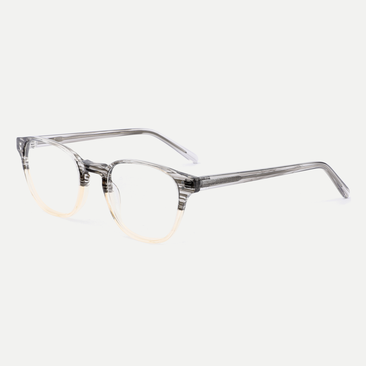 Delphine crystal blush acetate eyeglasses, angled view