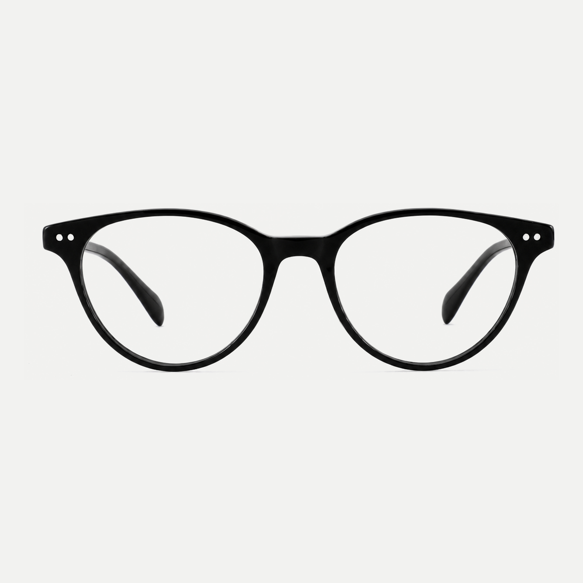 Sabine black acetate eyeglasses, front view