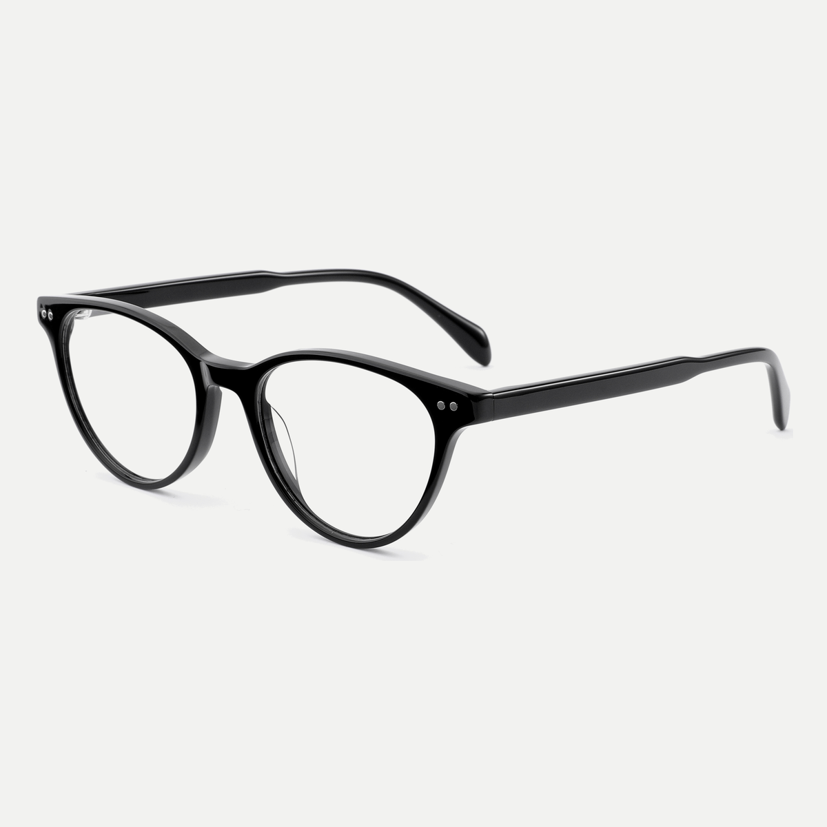 Sabine black acetate eyeglasses, angled view