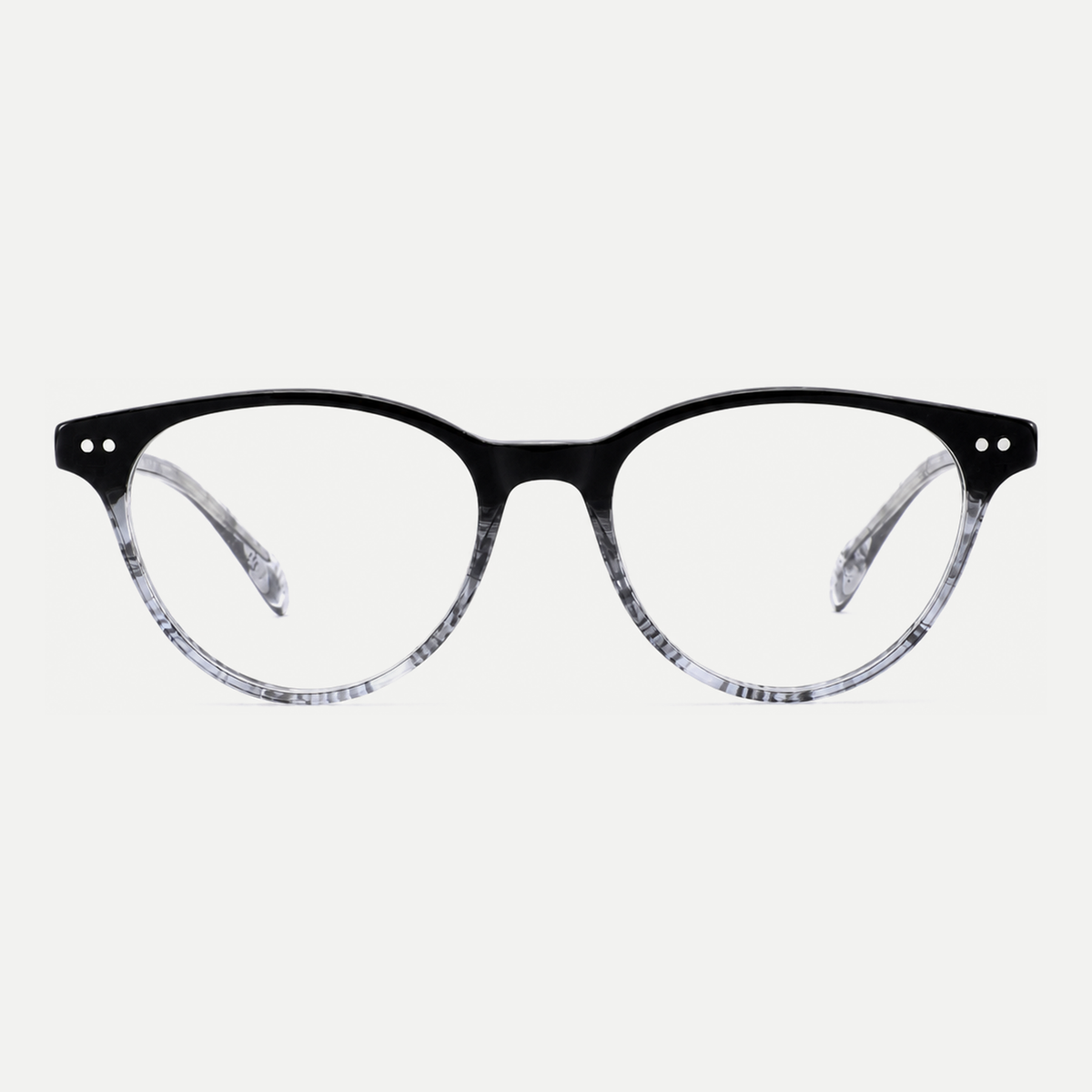 Sabine crystal blue gray acetate eyeglasses, front view