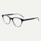 Sabine crystal blue gray acetate eyeglasses, angled view