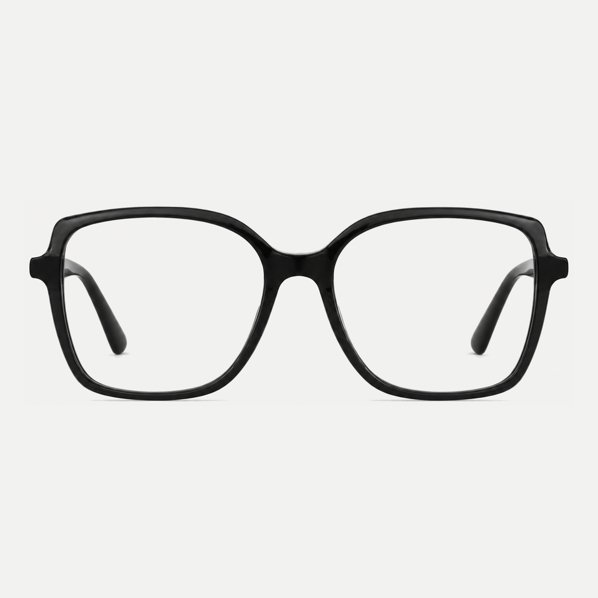 Lucille black acetate eyeglasses, front view