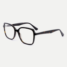 Lucille dark burgundy acetate eyeglasses, angled view