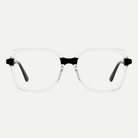 Lucille crystal clear / black acetate eyeglasses, front view