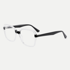 Lucille crystal clear / black acetate eyeglasses, angled view
