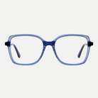 Lucille crystal blue acetate eyeglasses, front view