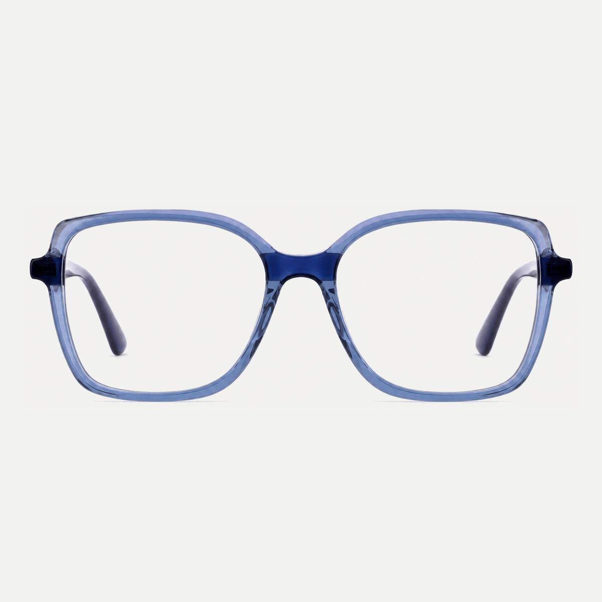 Lucille crystal blue acetate eyeglasses, front view