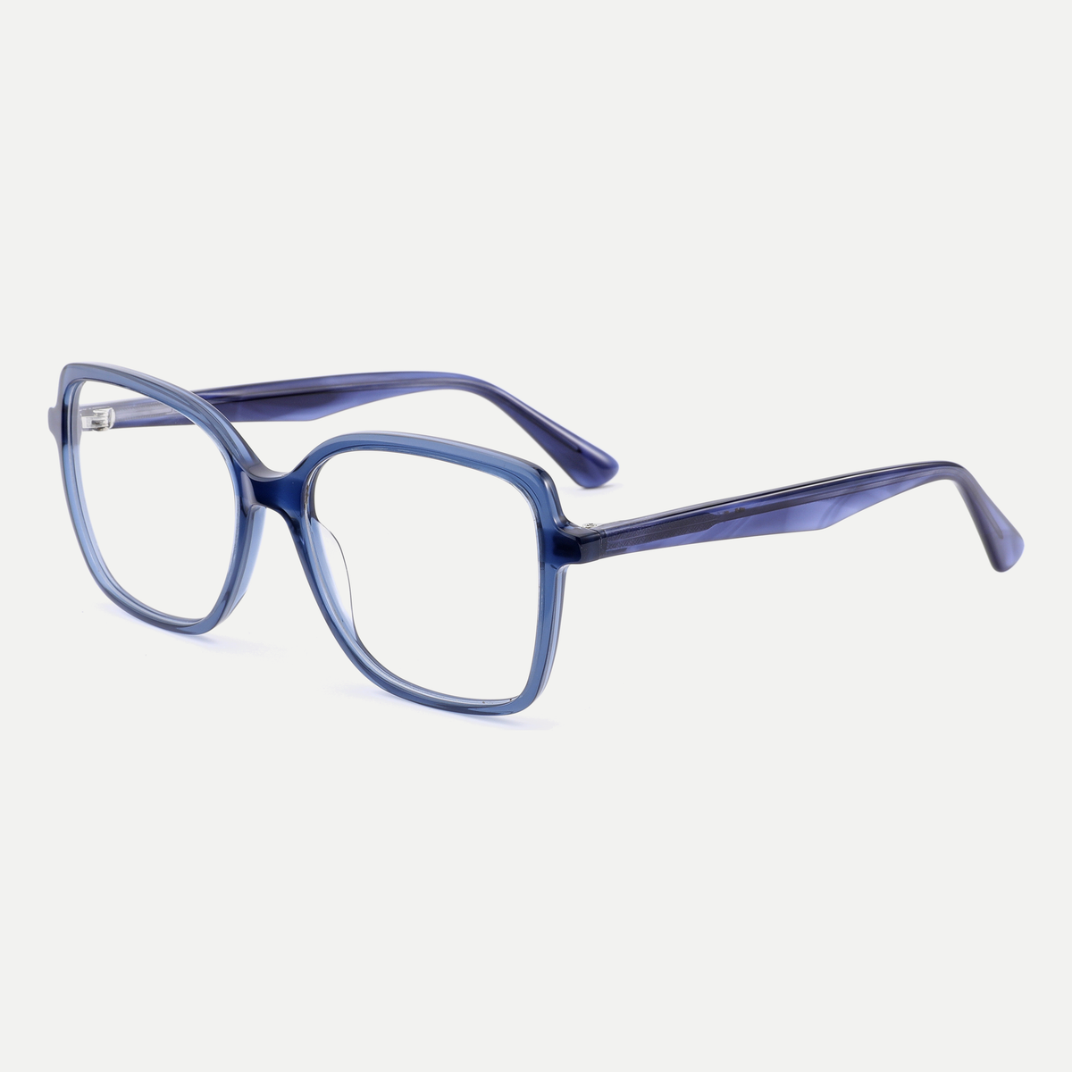 Lucille crystal blue acetate eyeglasses, angled view