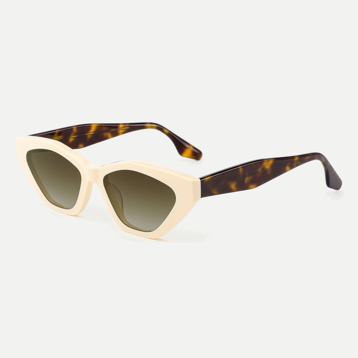 Vega sunglasses - Ivory Tortoise / Olive - 45-degree view