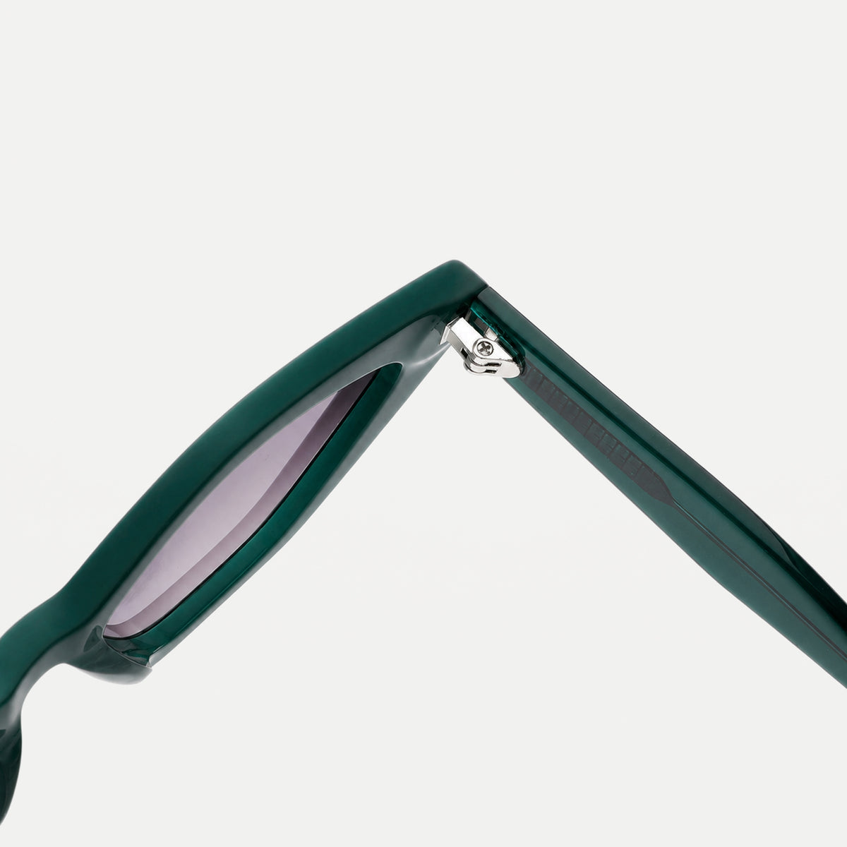 Vega sunglasses - Forest Green / Lilac - hinge detail