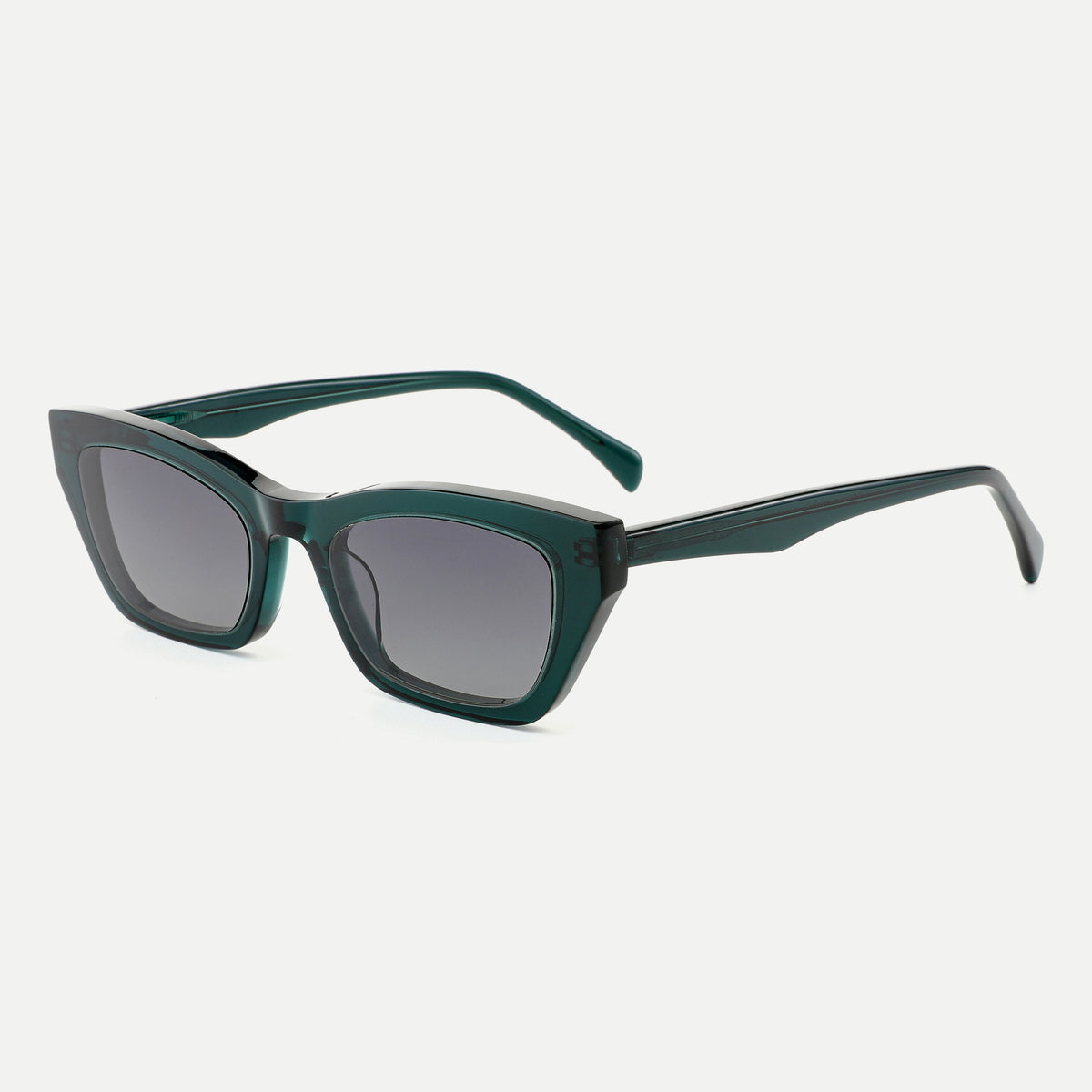 Lyra sunglasses - Forest Green / Smoke Gradient - 45-degree view