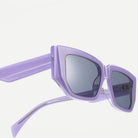Zora sunglasses - Crystal Lavender / Smoke - temple detail