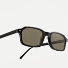Cleo sunglasses - Black Tortoise / Olive - temple detail