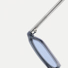 Cleo sunglasses - Crystal Smoke / Ice Blue - hinge detail