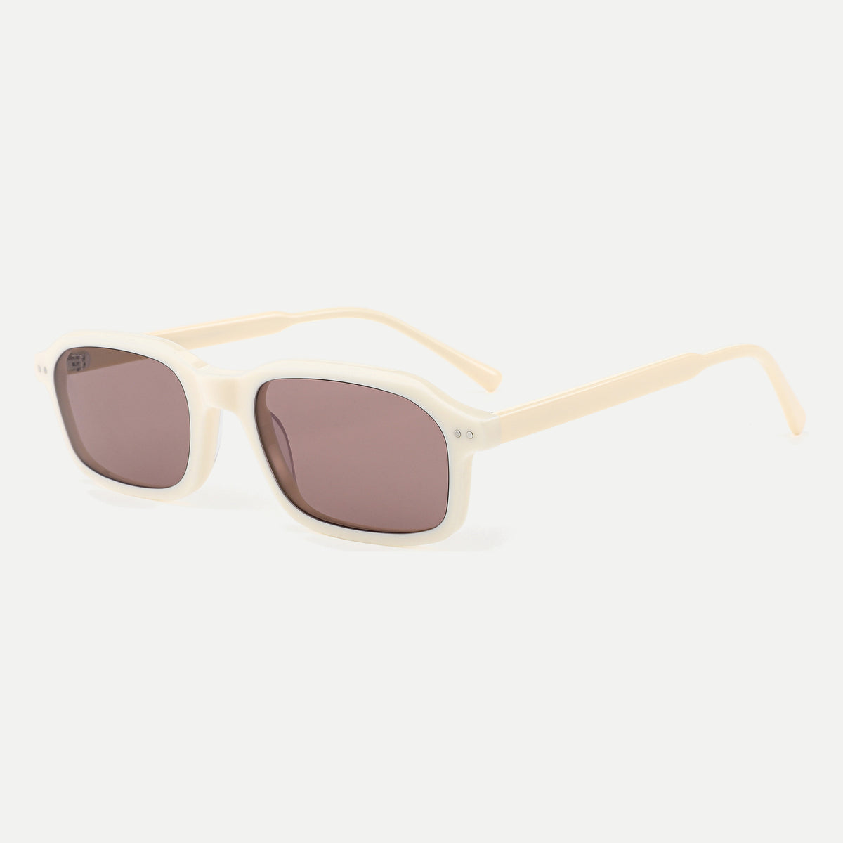 Cleo sunglasses - Ivory / Rose Brown - 45-degree view