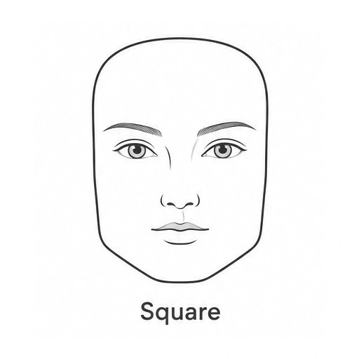 Square face shape illustration